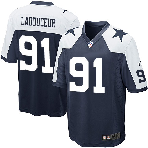 Men's Game L. P. Ladouceur Nike Jersey Navy Blue Alternate - #91 Throwback NFL Dallas Cowboys